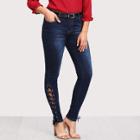 Shein Plus Lace Up Detail Jeans