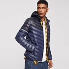 Shein Men Cut And Sew Panel Hooded Puffer Coat