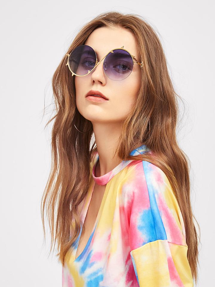 Shein Asymmetrical Frame Round Sunglasses