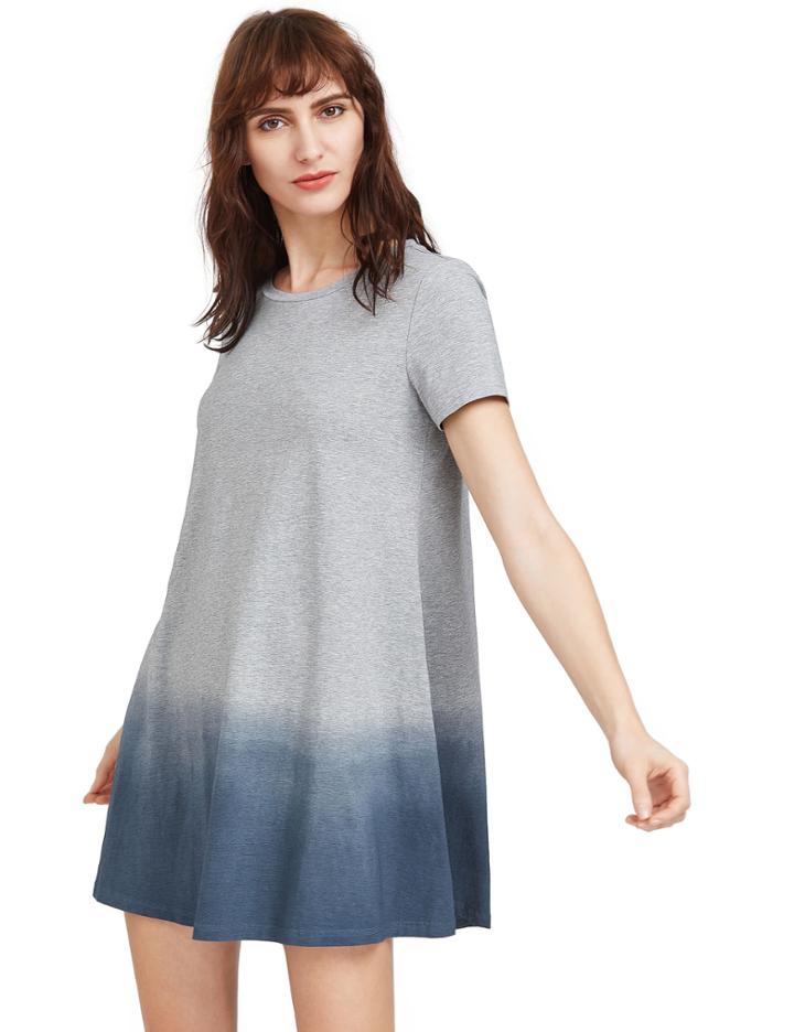Shein Heather Grey Short Sleeve Tee Dress