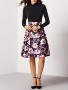 Shein Colour Floral Flare Midi Skirt