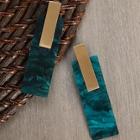 Shein Swirl Detail Rectangle Earrings