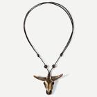 Shein Men Bull Pendant Necklace