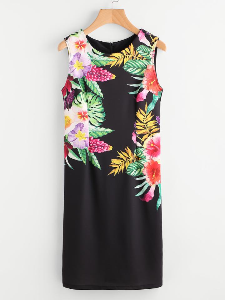 Shein Random Jungle Print Slim Dress