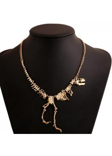 Rosewe Dinosaur Shape Design Daily Casual Metal Necklace