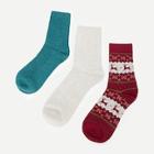 Shein Christmas Deer Pattern Socks 3pairs