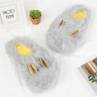 Shein Faux Fur Overlay Slippers With Rabbit Ears