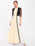 Shein Lace Overlay Paneled Kaftan Dress