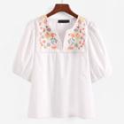 Shein Lace Panel Embroidery Blouse