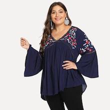 Shein Plus Cut Out Detail Flounce Sleeve Top