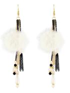 Shein White Color Beads Chain Long Hanging Earrings