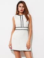 Shein Contract Scallop Lace Trim Textured Dress