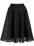 Shein Black High Waist Lace Flare Skirt