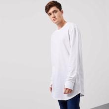 Shein Men Curved Hem Solid Tee