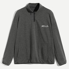 Shein Men Solid Zip Half Placket Pullover
