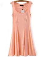 Shein Square Neck A-line Pink Dress