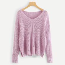 Shein Drop Shoulder Slit Hem Sweater