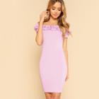 Shein 3d Applique Form Fitting Bardot Dress