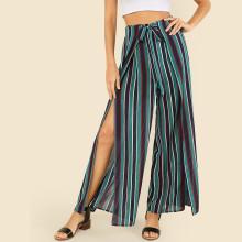 Shein Striped Wrap Palazzo Pants