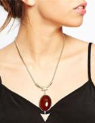 Shein Winered Hanging Tone Pendant Necklace