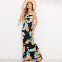 Shein Cut Out Front Printed Tube Dress