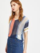 Shein Multi Stripe V Neck T-shirt