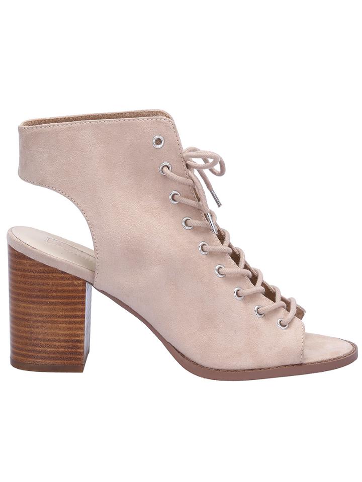 Shein Apricot Lace Up Cut Out Pumps