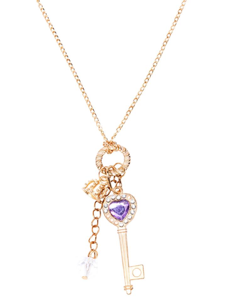 Shein Gold Rhinestone Charm Pendant Necklace