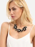 Shein Black Exotic Flower Shaped Necklace