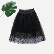 Shein Girls Polka Dot Layered Skirt