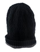 Shein Woolen Black Knitted Beanie Hat