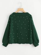 Shein Pearl Beaded Detail Drop Shoulder Pullover