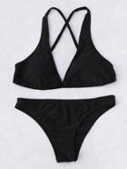 Shein Cross Back Beach Bikini Set