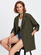 Shein Notch Collar Rolled Sleeve Coat