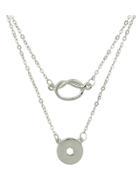 Shein Silver Double Layers Pendant Necklace