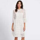 Shein Fluted Sleeve Lace Overlay Dress