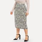 Shein Plus Boxed Pleated Leopard Skirt