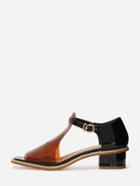Shein Black Plastic Uppers D'orsay Polished Finish Sandals