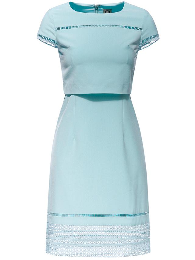 Shein Green False Two-piece Mesh Dress