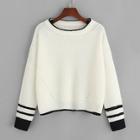Shein Plus Drop Shoulder Contrast Trim Jumper