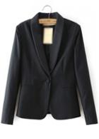 Rosewe One Button Closure Black Long Sleeve Blazer