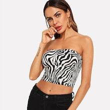 Shein Zebra Print Bandeau Top