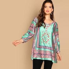 Shein Plus Paisley Print Blouse