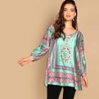 Shein Plus Paisley Print Blouse