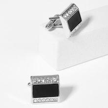 Shein Men Rhinestone Geometric Cufflinks 1pair