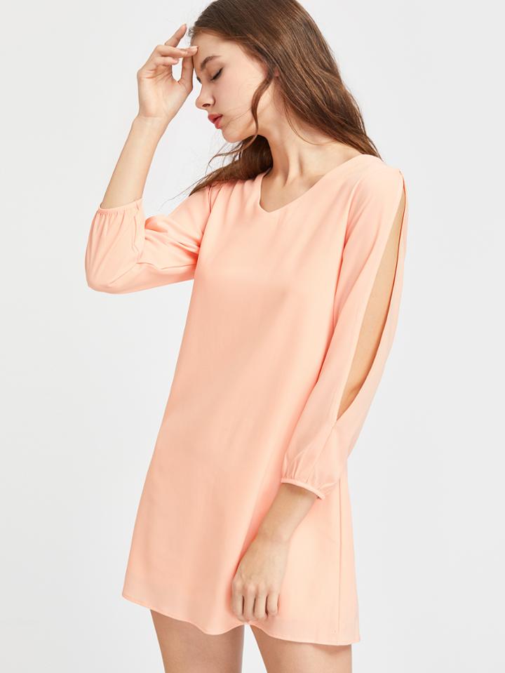 Shein V Neckline Split Sleeve Dress