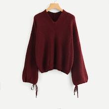 Shein Cut And Sew Drawstring Cuff Jumper