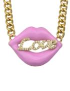 Shein Pink Mouth Lovependant Necklace