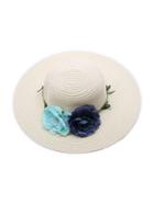 Shein Apricot Beach Style Straw Hat With Random Color Flower
