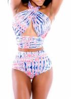 Rosewe Woman Essential Two Pieces Design Printed Swimwear For Summer